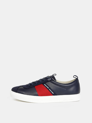 Tmavě modré pánské tenisky s detaily v semišové úpravě Jack & Jones Sloane