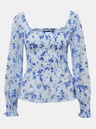 Světle modrá květovaná halenka Dorothy Perkins