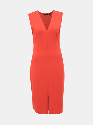 Červené pouzdrové šaty VERO MODA Dolly