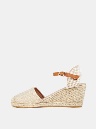 Béžové sandálky na klínku Dorothy Perkins
