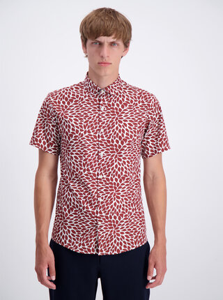 Hnědá vzorovaná slim fit košile Lindbergh