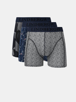Sada tří vzorovaných boxerek v modré barvě Lindbergh
