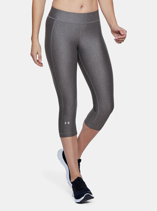 Šedé dámské kompresní 3/4 legíny HeatGear Armour Under Armour