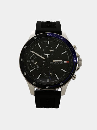 Pánské hodinky s černým silikonovým páskem Tommy Hilfiger