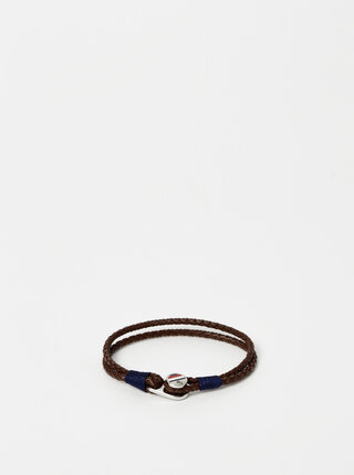Hnědý pánský kožený náramek Tommy Hilfiger