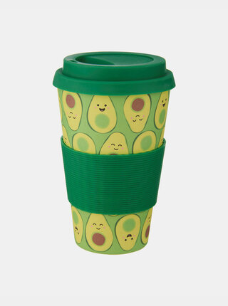 Zelený vzorovaný cestovný hrnček Sass & Belle Happy Avocado