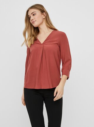 Hnědá halenka VERO MODA Maggie