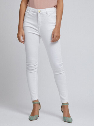 Bílé skinny fit džíny Dorothy Perkins Petite Shape & Lift