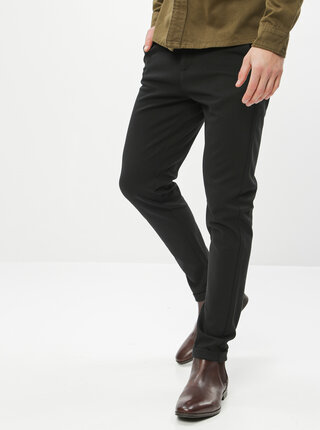 Čierne slim fit nohavice Lindbergh