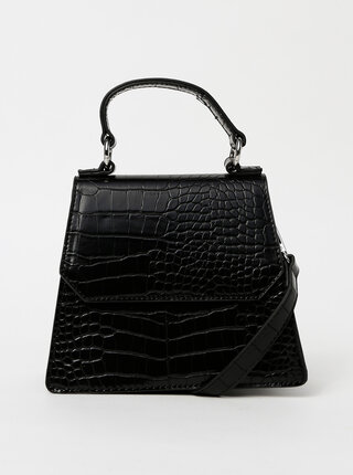 Čierna crossbody kabelka s krokodýlím vzorom Pieces Nella