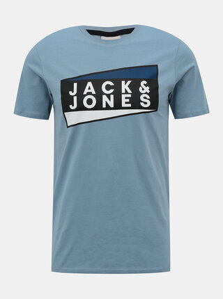 Světle modré tričko s potiskem Jack & Jones Shaun