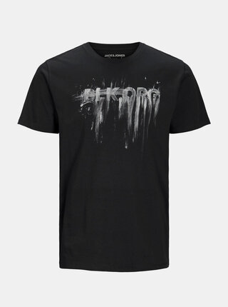 Černé tričko s potiskem Jack & Jones Solex