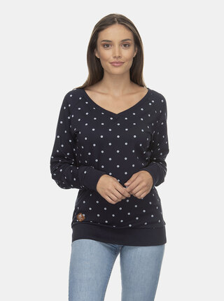 Tmavě modrá dámská puntíkovaná mikina Ragwear Camila