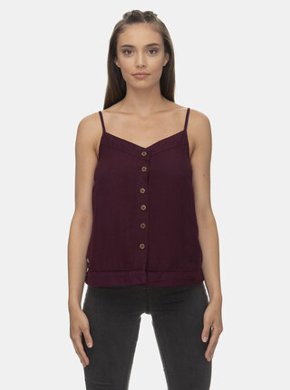 Vínový lněný top Ragwear Antolia