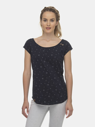 Tmavě modré dámské vzorované tričko Ragwear Rosanna