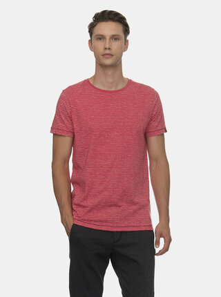 Červené pánské pruhované basic tričko Ragwear Steef