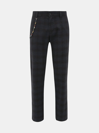 Tmavě šedé kostkované chino kalhoty ONLY & SONS Mark