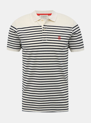 Bílo-modré polo tričko Selected Homme Haro
