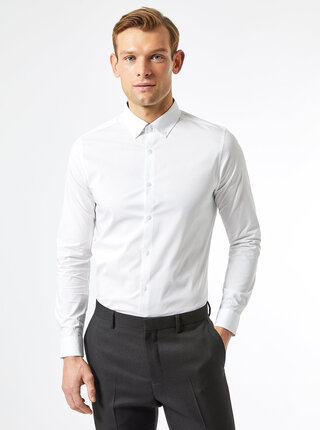 Biela slim fit košeľa Burton Menswear London