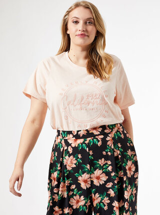 Růžové tričko Dorothy Perkins Curve