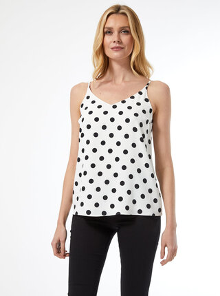 Černo-bílé puntíkované tílko Dorothy Perkins