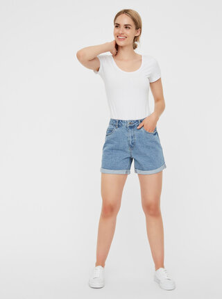 Modré džínové kraťasy VERO MODA Nineteen
