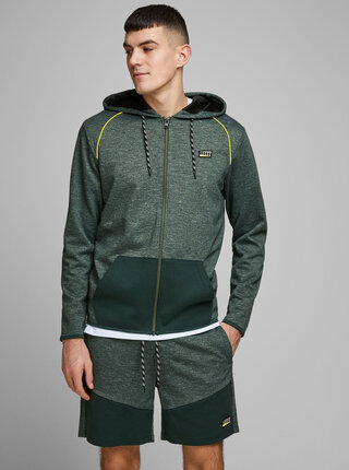 Tmavě zelená mikina Jack & Jones Colts