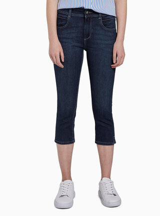 Tmavě modré dámské 3/4 slim fit džíny Tom Tailor