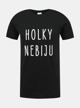 Černé pánské tričko s potiskem ZOOT Original Holky nebiju