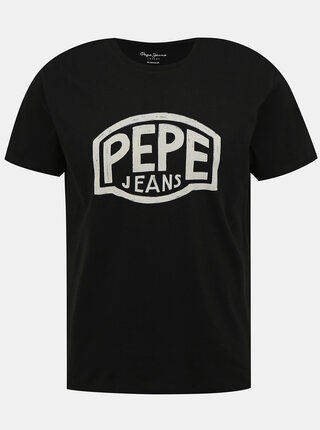 Černé pánské tričko s potiskem Pepe Jeans Earnest