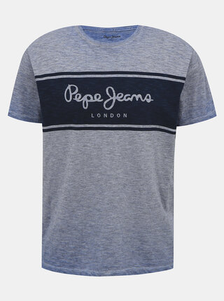 Modré pánské tričko s potiskem Pepe Jeans Edwin