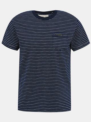Tmavě modré pánské pruhované tričko Pepe Jeans Gibbon