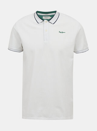 Bílé pánské polo tričko Pepe Jeans Lou
