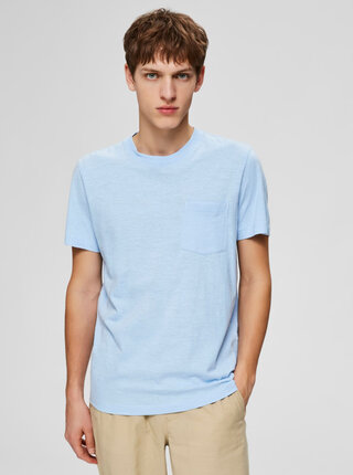 Svetlomodré basic tričko Selected Homme Jared