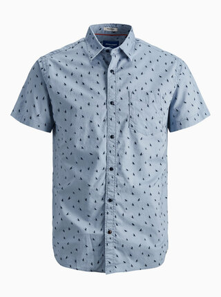 Modrá vzorovaná košeľa Jack & Jones Hex