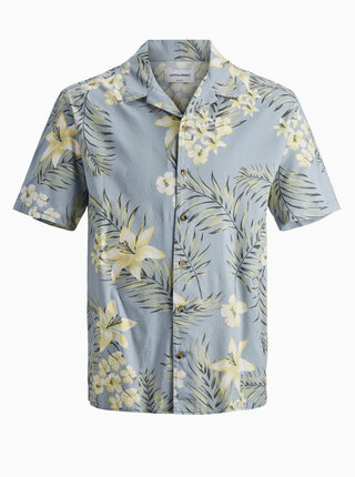 Světle modrá vzorovaná košile Jack & Jones Tropical