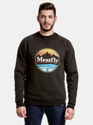 Černá pánská mikina s potiskem Meatfly Shore