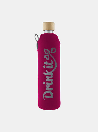 Skleněná láhev v neoprenovém obalu Drinkit Pinky 500 ml
