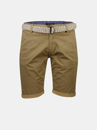 Hnedé chino kraťasy s opaskom Shine Original