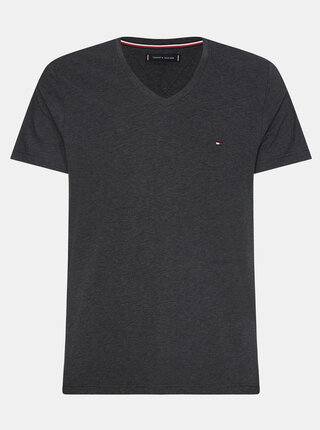 Tmavě šedé pánské basic tričko Tommy Hilfiger