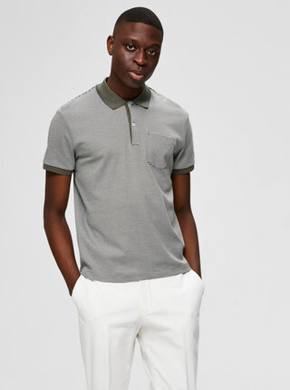 Šedé polo tričko Selected Homme Brighton