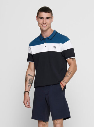 Tmavomodrá polokošeľa ONLY & SONS Kahlil
