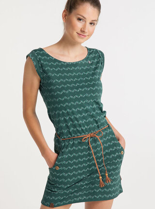 Zelené vzorované šaty Ragwear Tag Zig Zag