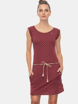 Vínové puntíkované šaty Ragwear Tag Dots